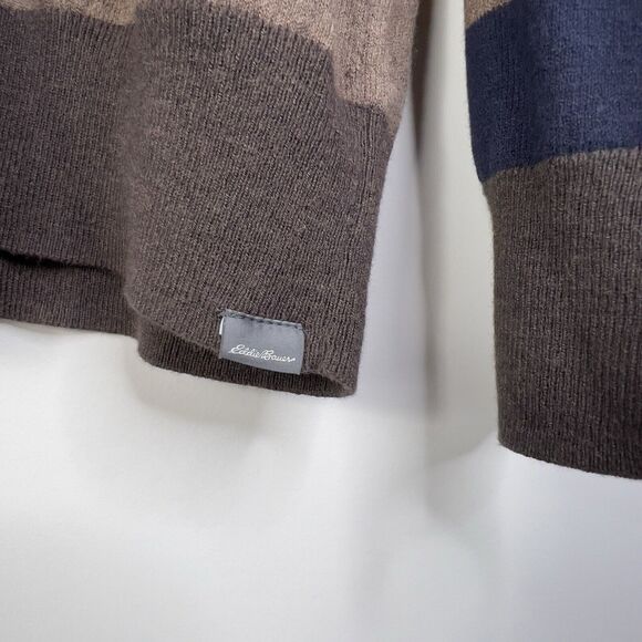NWT VTG Eddie Bauer Mens Sz XL Wool Blend Knit Striped Sweater 90S Y2K - Picture 4 of 7
